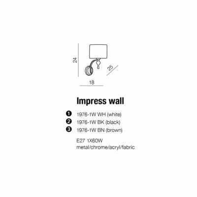 Бра AZzardo IMPRESS BLACK WALL AZ0501