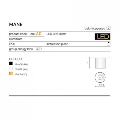 Точечный светильник AZzardo MANE 30W GO AZ4157