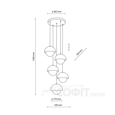 Підвісний світильник TK Lighting BONO BEIGE, 10214