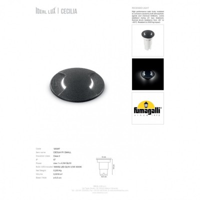 Почвенный светильник Ideal Lux CECILIA PT1 SMALL 120287 Почвенный светильник Ideal Lux CECILIA PT1 SMALL 120287