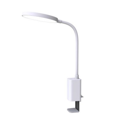 Настільна лампа акумуляторна MAXUS Desk Lamp 10W 3CCT WH CLIP Battery, Біла, 1-MDL-10W-CLIP, на струбцині