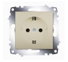 Розетка с заземлением ABB Cosmo титаниум 619-011400-217