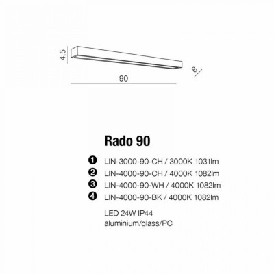 Бра AZzardo RADO 90 4000 WH AZ2083