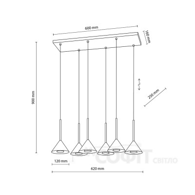 Підвісний світильник TK Lighting CONO BLACK MINI, 10306