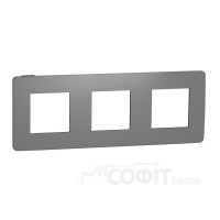 Рамка 3-постовая, дымчато-серый/антрацит, Unica New Studio Color, NU280622 Schneider Electric