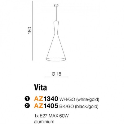 Подвесной светильник AZzardo VITA BLACKGOLD AZ1405