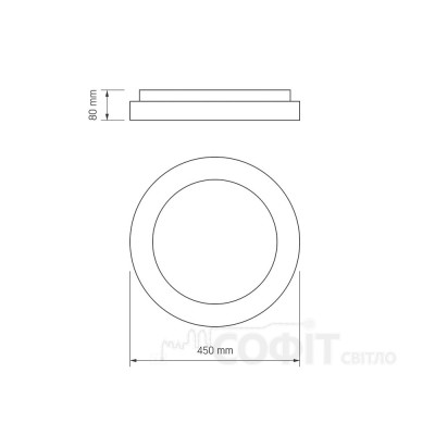 Світлодіодна люстра з пультом VIDEX 72Вт 2700K-6000K EDGE-RC-72W-WHITE (VLE-ERC-72W)