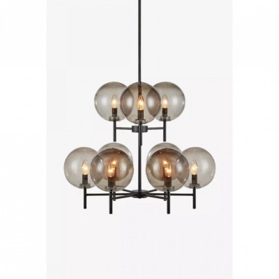 Люстра MarkSlojd Sweden CROWN Pendant 9L Black/Smoke 107921