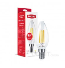 Лампа світлодіодна C37 Maxus філамент 1-MFM-733 7W 2700K 220V E14 Clear