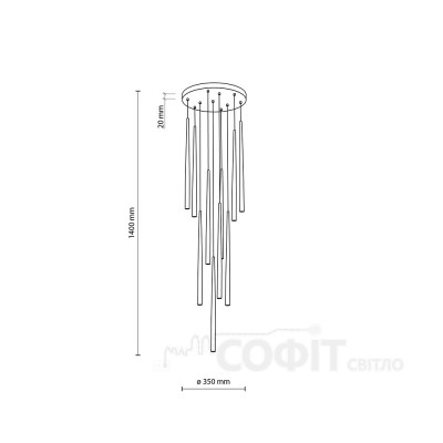 Підвісний світильник TK Lighting PIANO BLACK GOLD, 10118