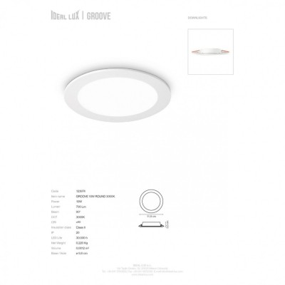 Точечный светильник Ideal Lux GROOVE 10W ROUND 4000K 147666