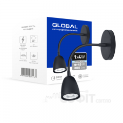 Спотовый гибкий светильник GLOBAL GWL-01C 4W 4100K черный (1-GWL-10441-CB)
