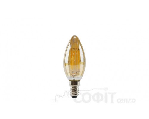 Лампа светодиодная C37 свеча Velmax Filament 6W E14 2500К 220V 21-42-24