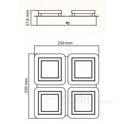 Світильник накладний Horoz 036 007 0004 4x5w 4000K Likya-4