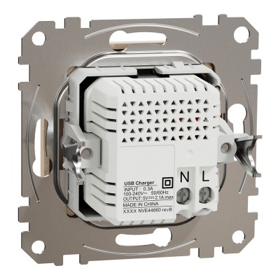 Розетка USB тип A+A 2.1A, бежевий, Sedna Design & Elements SDD112401, Schneider Electric