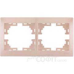 Рамка двухпостовая горизонтальная Lezard Mira жемчужно белый перламутр 701-3000-147