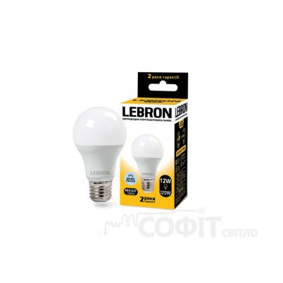 Лампа светодиодная LED Lebron L-A60 12W E27 6500K 220V 1050Lm 11-11-47