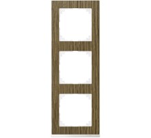 Рамка 3-поста, дуб/белый, Schneider Electric Merten M-Pure Decor, MTN4030-3674