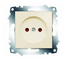 Розетка без заземления с защитными шторками ABB Cosmo бежевый 619-010300-286