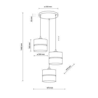 Підвісний світильник TK Lighting LINOBIANCO, 6575