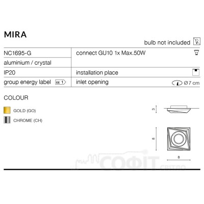 Точечный светильник AZzardo Mira AZ1464 Gold