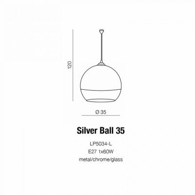 Подвесной светильник AZzardo SILVER BALL 35 AZ0732