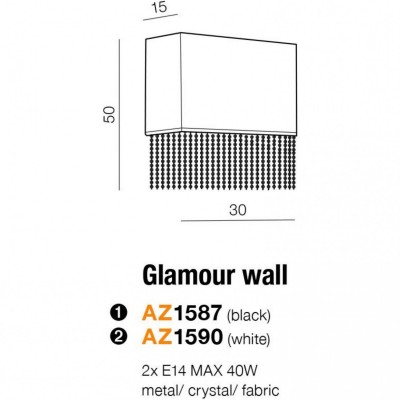 Бра AZzardo GLAMOUR WALL BLACK AZ1587