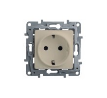 Розетка с заземлением, со шторками, слоновая кость, Legrand Etika 672322