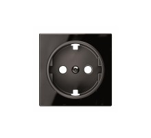 Накладка для розеток із заземленням Schuko ABB Sky чорне скло, 8588 CN