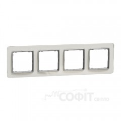 Рамка 4-постовая, белое стекло, Sedna Elements SDD360804, Schneider Electric