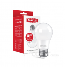 Лампа светодиодная A60 Maxus 1-LED-773 A55 8W 3000K 220V E27