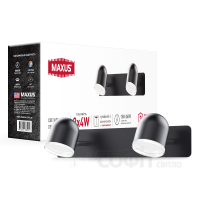 Спотовый светильник MAXUS MSL-01W 2x4W 4100K черный (2-MSL-10841-WB)