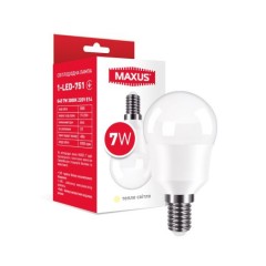 Лампа светодиодная G45 Maxus 1-LED-751 7W 3000K 220V E14