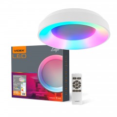 Світлодіодна люстра з пультом VIDEX 72Вт 2700K-6000K+RGB EDGE-RC-72W-WHITE (VLE-ERC-RGB-72W)