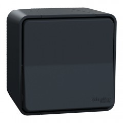 Накладной переключатель в сборе, влагозащищенный IP55, черный, Schneider Electric Mureva Styl, MUR35021
