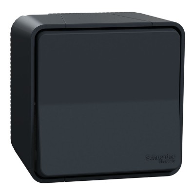 Накладной переключатель в сборе, влагозащищенный IP55, черный, Schneider Electric Mureva Styl, MUR35021