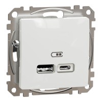 Розетка USB тип A+C 2.4A, білий, Sedna Design & Elements SDD111402, Schneider Electric