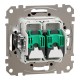 Розетка подвійна комп'ютерна RJ45 кат. 5e UTP, білий, Sedna Design & Elements SDD111452, Schneider Electric