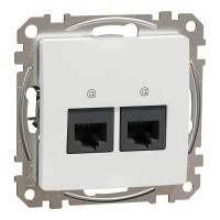 Розетка двойная компьютерная RJ45 кат. 5e UTP, білий, Sedna Design & Elements SDD111452, Schneider Electric