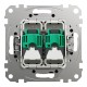 Розетка двойная компьютерная RJ45 кат. 5e UTP, венге, Sedna Design & Elements SDD181452, Schneider Electric