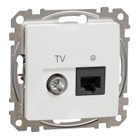 Розетка TV + комп'ютерна RJ45 кат. 6 UTP, білий, Sedna Design & Elements SDD111469T, Schneider Electric