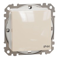 Вимикач одноклавішний вологозахищений IP44, бежевий, Sedna Design & Elements SDD212101, Schneider Electric