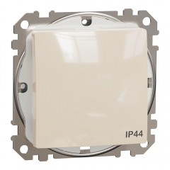 Выключатель одноклавишный влагозащищенный IP44, бежевый, Sedna Design & Elements SDD212101, Schneider Electric