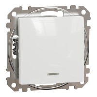 Выключатель одноклавишный с подсветкой, белый, Sedna Design & Elements SDD111101L, Schneider Electric