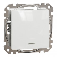 Выключатель одноклавишный с подсветкой, белый, Sedna Design & Elements SDD111101L, Schneider Electric