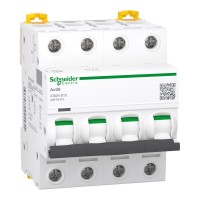 Автоматичний вимикач 10А, 4 полюси, крива B, 6кА Schneider Electric Acti9 iC60N A9F78410