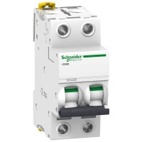 Автоматичний вимикач 20А, 2 полюси, крива C, 10кА Schneider Electric Acti9 iC60H A9F89220