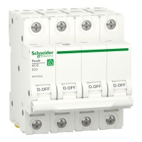 Автоматичний вимикач 25А, 4 полюси, крива B, 6кА Schneider Electric RESI9 R9F02425