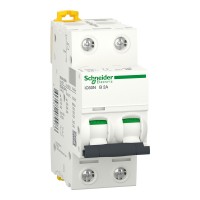 Автоматичний вимикач 2А, 2 полюси, крива B, 6кА Schneider Electric Acti9 iC60N A9F73202