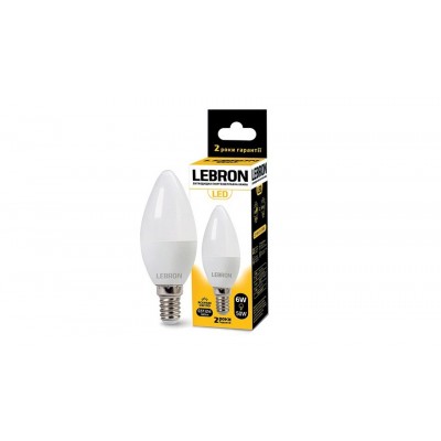 Лампа светодиодная LED Lebron L-C37 6W E14 4100K 220V 480Lm 11-13-20